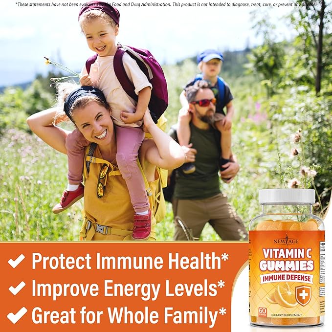NEW AGE Vitamin C Gummies Orange Vitamin C Gummy - Supports Healthy Immune System - Vegetarian Without Gluten (180 Gummies)
