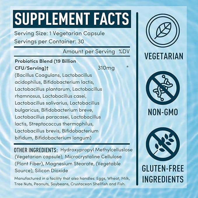 Vaginal Probiotics for Women - 19Bil CFU,15-Strain Lactobacillus Probiotic for PH Balance, Urinary Tract Support, Odor & Yeast Health - Balance Complex for Women BV Support Supplements - 30 Vegan Caps
