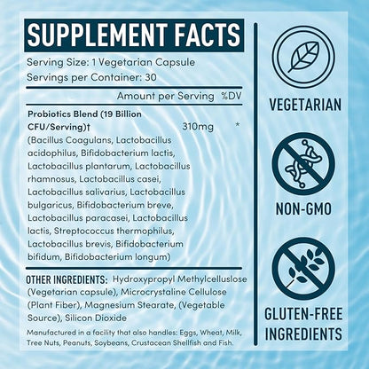Vaginal Probiotics for Women - 19Bil CFU,15-Strain Lactobacillus Probiotic for PH Balance, Urinary Tract Support, Odor & Yeast Health - Balance Complex for Women BV Support Supplements - 30 Vegan Caps