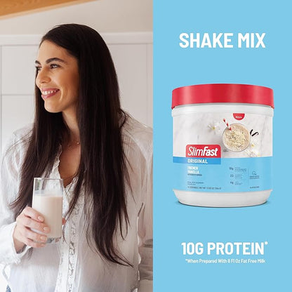 SlimFast Original Meal Replacement Powder, French Vanilla, Weight Loss Shake Mix, 10g of Protein, 14 Servings (Pack of 3) (Packaging May Vary)