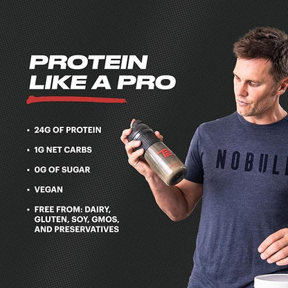 TB12 Plant Based Protein Powder by Tom Brady, 24g of Vegan Pea Protein, Low Sugar, Low Carb, Non-GMO, Keto Friendly, Paleo, Sugar Free, Chocolate Flavor (30 Servings/2.25lbs)