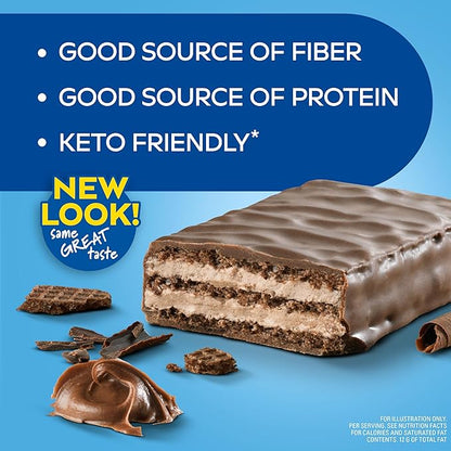 Atkins Chocolate Crème Protein Wafer Crisps, Protein Dessert, 4g Net Carb, 1g Sugar, High in Fiber, Keto Friendly, 5 Count