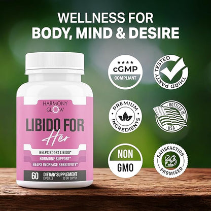 Libido for HER - Libido Booster for Women to Boost Desire, Intimacy, Lust - 3rd Party Tested Supplement to Support Women's Health, Energy Assist | 3rd Party Tested Supplement - 60 Capsules