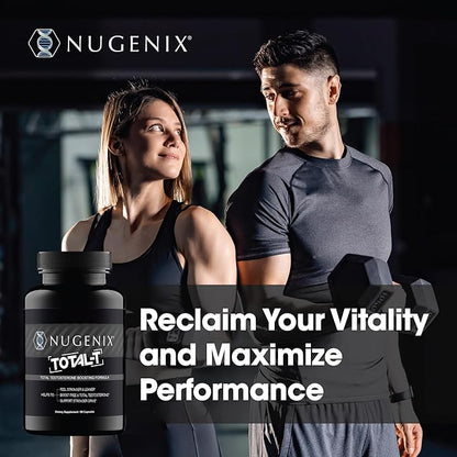 Nugenix Total-T, Free and Total Testosterone Booster Supplement for Men, 180 Count