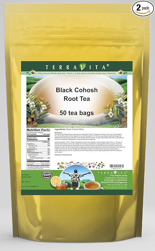 Black Cohosh Root Tea (50 tea bags, ZIN: 427131) - 2 Pack