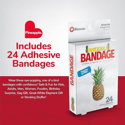 BioSwiss Bandages, Pineapple Shaped Self Adhesive Bandage Set, Latex Free, Sterile Wound Care, 24 Count