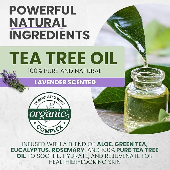 Tea Tree Lavender Body Wash MaxTherapy, Itchy Skin Relief, Antifungal Defense, Fights Body Odor, Soothes Jock Itch & Athlete's Foot, Intimate Wash, Men & Women, 16 fl oz, Limited Edition