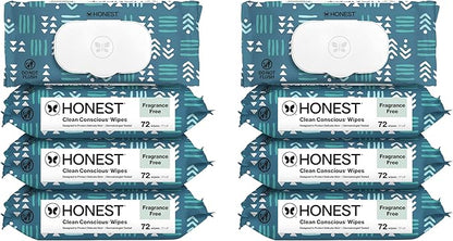 The Honest Company Hypoallergenic Multi-Use Baby Wipes for Sensitive Skin, Balance Blues, 576 Count