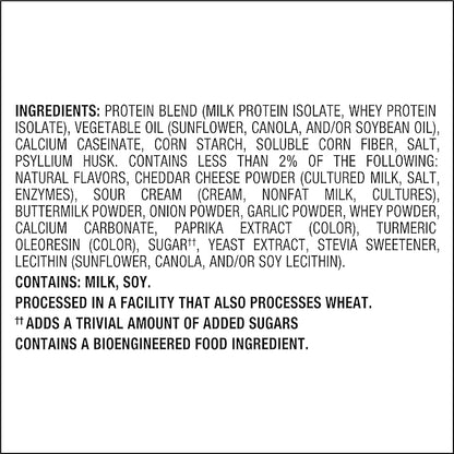 Quest Nutrition Cheddar & Sour Cream Protein Chips, 19g Protein, 4g Net Carbs, Low Carb, Gluten Free, 1.1 oz (Pack of 12)
