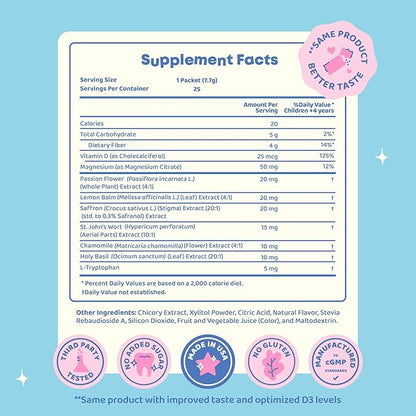 JoySpring Mood Magic for Kids – Natural Mood Support Pixie Sticks Candy with Saffron Extract, Magnesium Citrate & Vitamin D3 | Sugar-Free Powder Drink or Candy | 25 Servings | 4+ Years