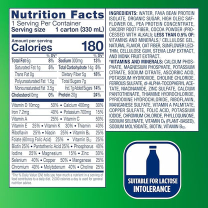 Ensure Plant-Based Protein Shake With 20g Protein, 5g Fiber, Ready to Drink, Chocolate, 11 Fl Oz, 24 Pack