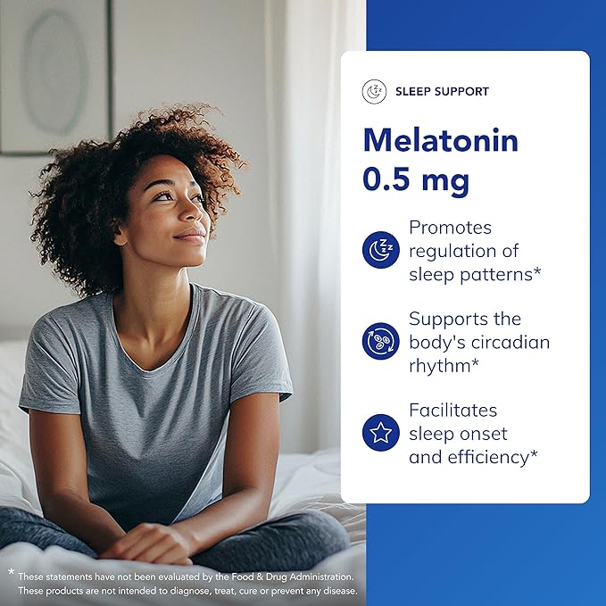 Pure Encapsulations Melatonin 0.5 mg - Natural Sleep Helper for Bedtime - Regulates Sleep-Wake Cycle - 0.5 mg Melatonin - Vegan & Non-GMO - 60 Capsules