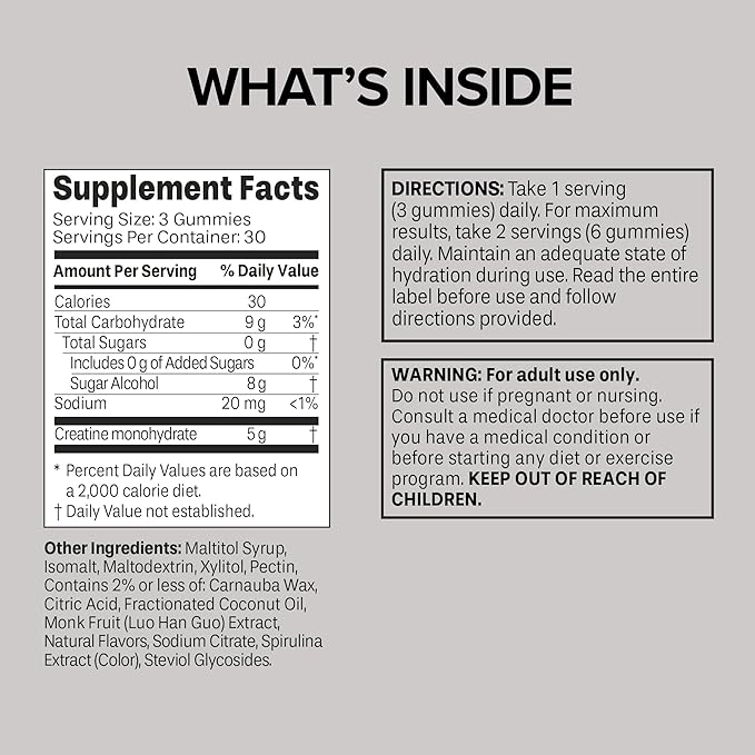 Six Star Sugar-Free Creatine Gummies for Men & Women - Pre & Post Workout Creatine Monohydrate Gummy for Muscle Building & Strength, Lean Muscle Gains & Recovery - Blue Raspberry, 30 Servings