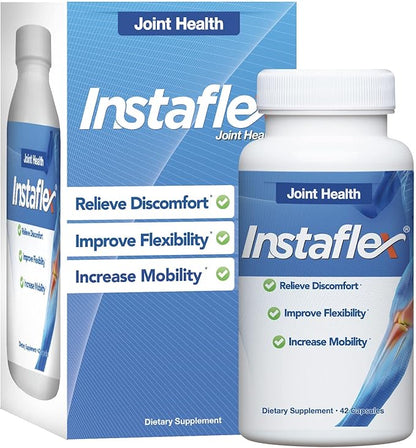Instaflex Joint Support Supplement for Men and Women - Glucosamine, MSM, White Willow, Turmeric, Ginger, Cayenne, Hyaluronic Acid - 42 Capsules