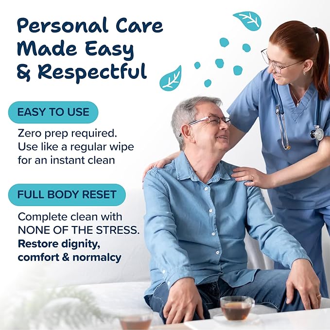 Body Wipes for Adults Bathing No Rinse 100pc XL - Ultra Thick Shower Travel Wipes for Personal Cleansing & Hygiene Essentials, Elderly Care, Incontinence Disposable Washcloths for Women Men