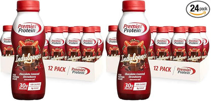 Premier Protein Shake INDULGENCE,Chocolate Covered Strawberry,30g Protein,170 Calories,3g Sugar,11.5 fl oz (Packaging May Vary),(Pack of 24)