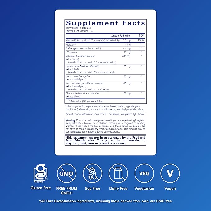 Pure Encapsulations Best-Rest Formula - Supports Restful Sleep - for Relaxation - Restful Sleep Supplement - Non-GMO & Vegan - 120 Capsules