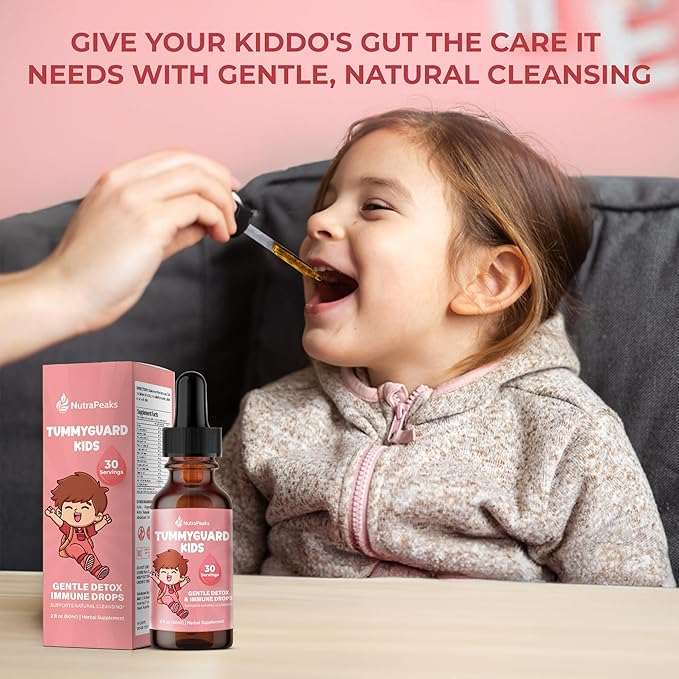 Kids Liquid Botanical Drops – Natural Blend with Prebiotics, Chamomile, Ginger & Elderberry – Sugar-Free, Alcohol-Free, Non-GMO – 2 fl oz