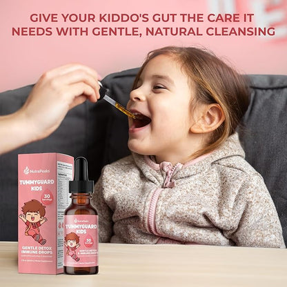 Kids Liquid Botanical Drops – Natural Blend with Prebiotics, Chamomile, Ginger & Elderberry – Sugar-Free, Alcohol-Free, Non-GMO – 2 fl oz