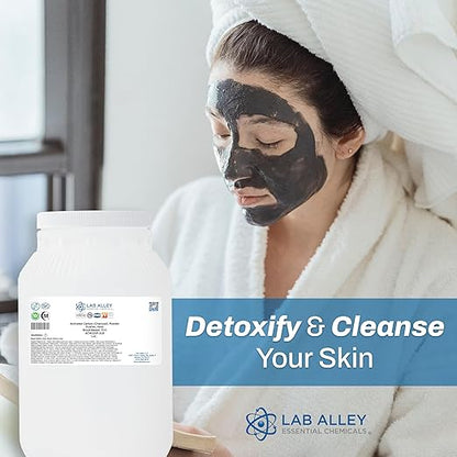 Lab Alley Activated Charcoal Powder, Food Grade, Kosher Certified, Halal, Wood Based, Ideal for Water & Air Filtration, Detoxifying Skincare Products, and Odor Control (10 Pounds)