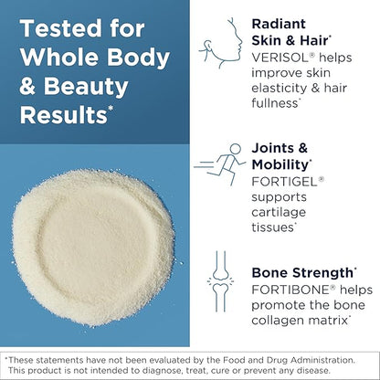 Designs for Health Whole Body Collagen Powder - Hydrolyzed Collagen Peptides Powder for Skin, Joint + Bone Health - Fortigel, Fortibone & Verisol Collagen for Women & Men, Unflavored (10 Packets)