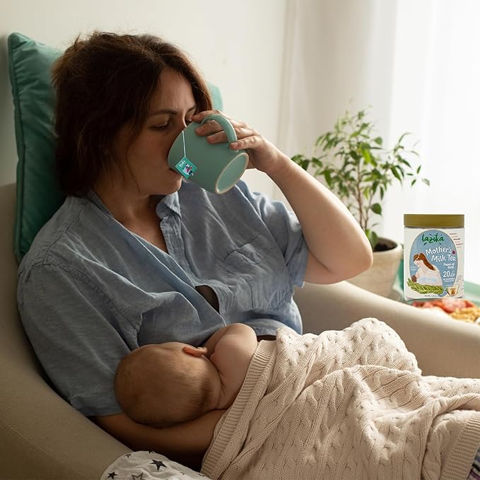 Lazika Lactation Tea, Breastfeeding and Lactation Support Tea, 20 Pyramid Teabags, Lactation Supplement, Increase Breastmilk Production, Fennel Anis and Caraway Fruit