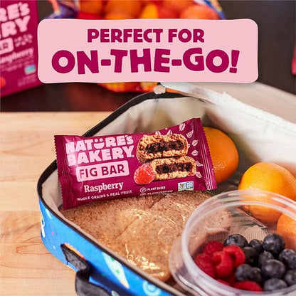 Nature’s Bakery Whole Wheat Fig Bars, Raspberry, Real Fruit, Vegan, Non-GMO, Snack bar, 6 Count (Pack of 6)