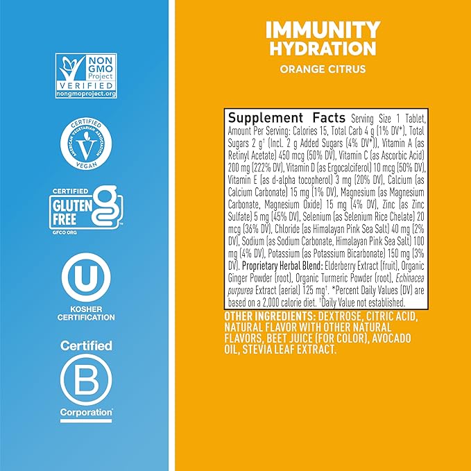 Nuun, Citrus Orange Immunity Box 8 Count, 1.9 Ounce
