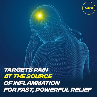 Advil Pain Reliever and Fever Reducer, Pain Relief Medicine with Ibuprofen 200mg for Headache, Backache, Menstrual Pain and Joint Pain Relief - 50x2 Coated Tablets