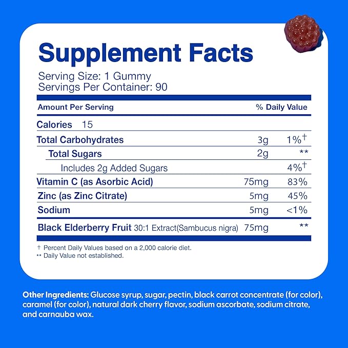 Feel Great Vitamin Co. Elderberry Gummies for Kids | Immune Support | Natural Antioxidant Immune Booster | with Vitamin C and Zinc | Gluten Free & Vegetarian | 90 Gummies