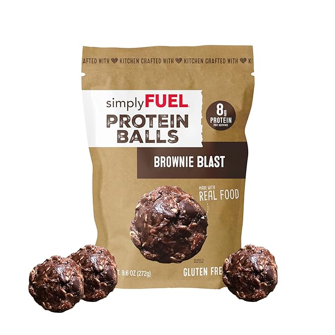 simplyFUEL Whole-Food Protein Balls (Brownie Blast), 8 g High-Protein, Gluten-Free, Healthy Snack for Adults & Kids, 9.6 oz