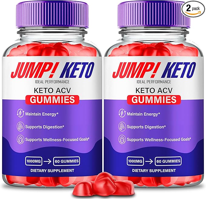 Jump Keto Gummies, Official Jump Keto ACV Supplement Gummies - Maximum Strength, Keto+ ACV Gummys, All Natural Support Formula Keto+ACV, Advanced JumpKeto Formula Reviews (2 Pack)