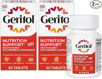 Geritol, Multivitamin Supplement, Contains Antioxidants, Vitamins B, C, E & D and Iron, 27, Minerals, Gluten-Free, Non-GMO, No Artificial Sweeteners, 40 Tablets, 2 Pack