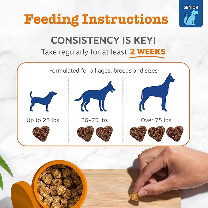 Zesty Paws Senior Dog Multivitamin Treats - Glucosamine for Dogs + Digestive Enzymes & Probiotics - Grain Free Dog Vitamins and Supplements for Skin & Coat + Immune Health Chicken - Advanced - 90ct