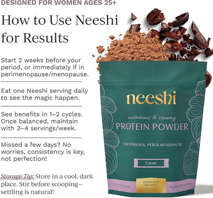 Hormone Balance Protein Powder – PMS & Perimenopause Relief for Cramps, Bloating & Mood Swings – Vegan Plant Based Superfood – 7 Servings