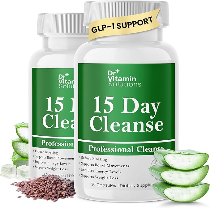 15 Day Gut Cleanse Detox for Women w/ GLP-1 Support - Natural Colon & Detox Cleanse for Weight Loss - Bloating & Constipation Relief - Flushes Toxins & Supports Immunity - 60 Ct.