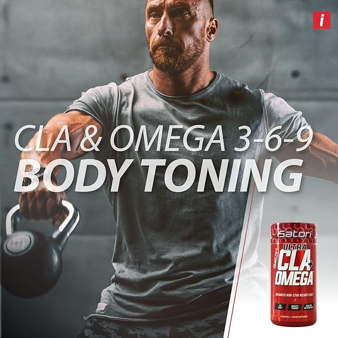iSatori Ultra CLA Omega 3 6 9, Natural Weight Loss Fat Burner, Muscle Toner with Conjugated Linoleic Acid, Omega 3 Fish Oil & Safflower, Stimulant-Free, 90 Softgels