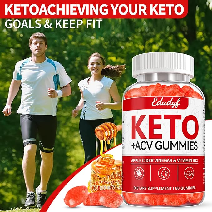 Keto ACV Gummies - 120 Count Gluten-Free, Gelatin-Free Apple Cider Vinegar Gummies with B12 for Keto Support, Vegetarian, Unique Flavor, Convenient Bottled Supplement for Men & Women