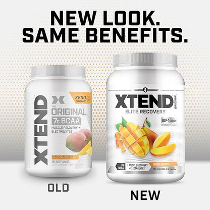 XTEND Original BCAA Powder Mango Madness | Sugar Free Post Workout Muscle Recovery Drink with Amino Acids | 7g BCAAs for Men & Women | 90 Servings