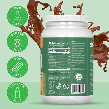 PEScience Select Vegan Protein Powder, Plant Based Protein Powder, Amazing Taste, Smooth Texture, Pea and Brown Rice Blend, Dairy Free, Lactose Free, Gluten Free - Chocolate Peanut Butter, 27 Servings