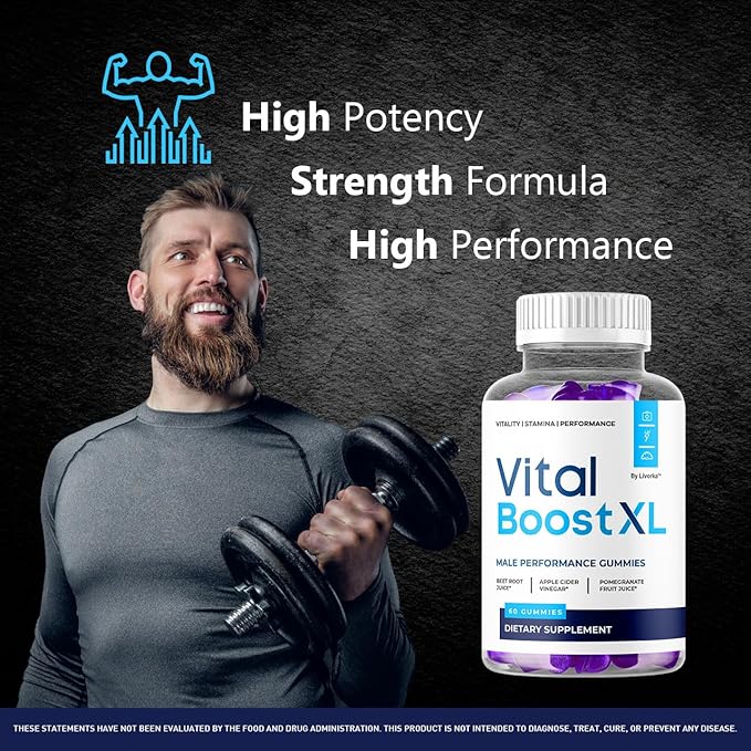 LIVORKA Vital Boost XL Gummies - Official VitalBoost XL Gummys for Men Premium Natural Ingredients - Maximum Strength, Advanced Formula Support for Overall Health & Wellness, 60 Gummies for 1 Month