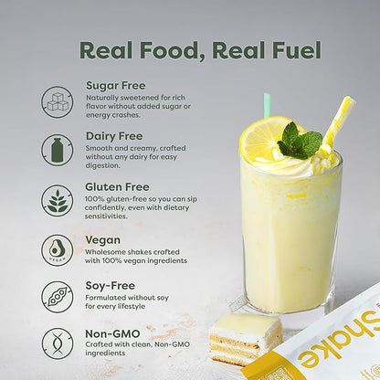 310 Nutrition All-In-One Meal Replacement Shake Powder - Plant-Based Protein Smoothie Blend w/ High Fiber, Probiotics & Adaptogens - Low Carb, Vegan, Keto & Paleo Friendly - Lemon Cake - 14 Servings