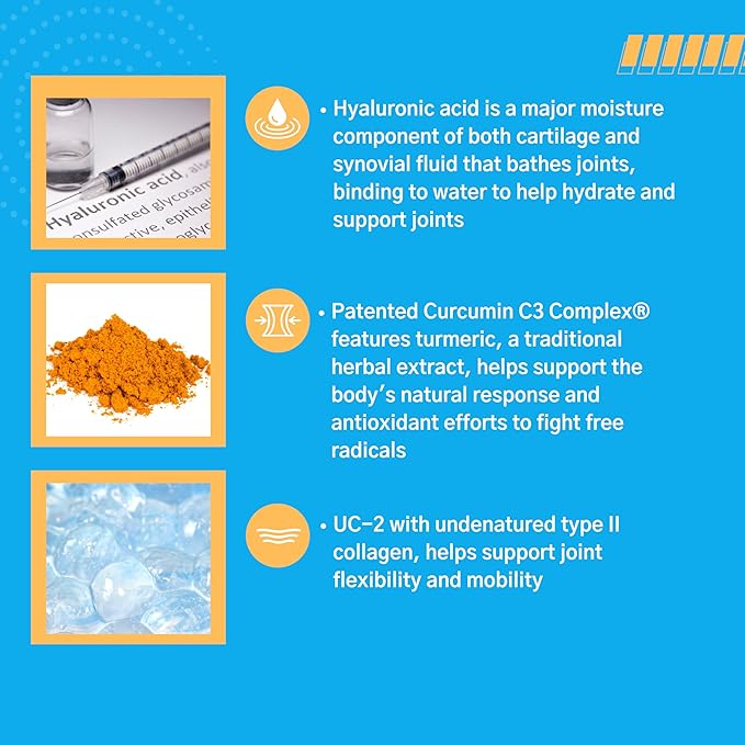 Consult Health Joint Solution Advanced Total Joint Health Dietary Supplement for Relief, Curcumin C3 Complex Turmeric for Maximum Flexibility, UC Type II Collagen, Hyaluronic Acid, 30 Capsules