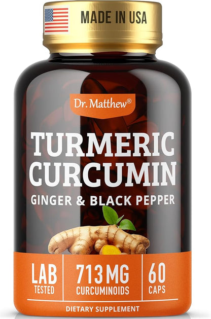 Turmeric Curcumin with Black Pepper. Turmeric and Ginger Supplement. 15X High Potency & Absorption Turmeric Capsules. Turmeric Curcumin Supplements 1000mg. Curcuma Capsules. Joint Support, 60 Pills.