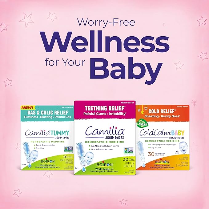 Boiron Camilia Tummy for Colic, Painful Gas, Bloating, & Fussiness- Sterile and Non-Drowsy Liquid Doses - 30 Count (Packaging May Vary)