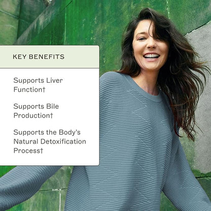 Amy Myers MD Liver Support - Comprehensive Liver Support Health Formula - Herbal Supplement with Milk Thistle & Selenium - Gentle Support for Liver Health & Bile Flow - 60 Capsules (60 Servings)