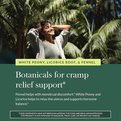 Gaia Herbs Cramp Relief - Herbal Supplement for Period Cramp Relief* - Made with Fennel Seed, Licorice Root & More - 60 Vegan Liquid Phyto-Caps (60 Servings)