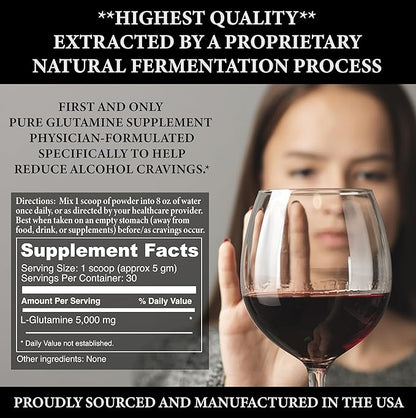 Crave Edge Alcohol Craving Support, Physician-Formulated Anti Alcohol Replacement Drink, Stop Drinking, Liver Detox, Fast Acting, No Big Pills or Bad Taste (150G Powder, 30 Servings)