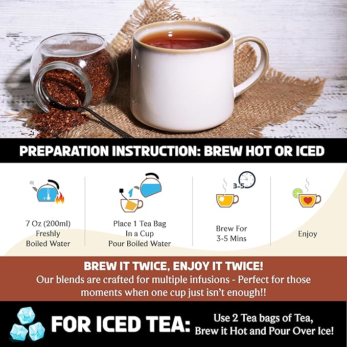 BREWIX, Chocolate Elixir Rooibos Herbal Tea (30 Pyramid Tea Bags) | Rooibos with Cinnamon, Spearmint, Peppermint | Dessert Tea | Chocolate Tea