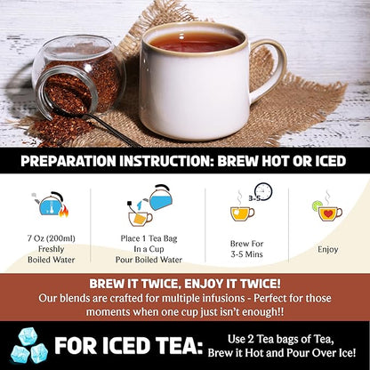 BREWIX, Chocolate Elixir Rooibos Herbal Tea (30 Pyramid Tea Bags) | Rooibos with Cinnamon, Spearmint, Peppermint | Dessert Tea | Chocolate Tea
